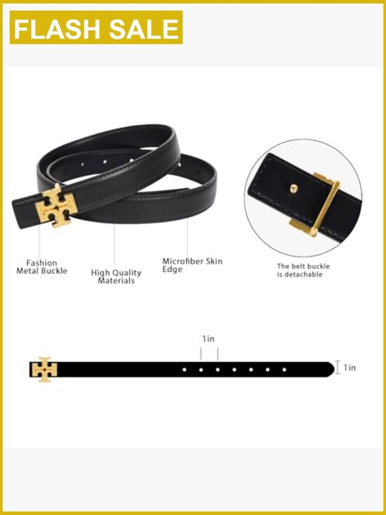 Luxury PU Leather Belt for Women - Classic Metal Buckle Belt for Jeans and main image 4
